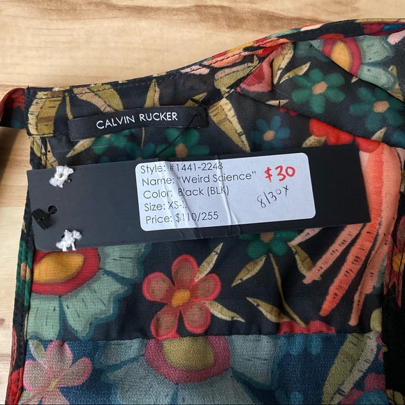 NWT Calvin Rucker Pleated Trim Blouse - Picture 10 of 11